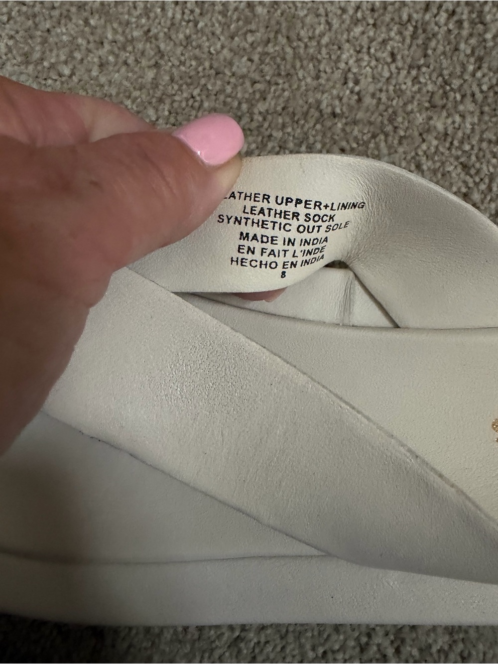 Seychelles Cream Leather Thong Sandals - Picture 5 of 8